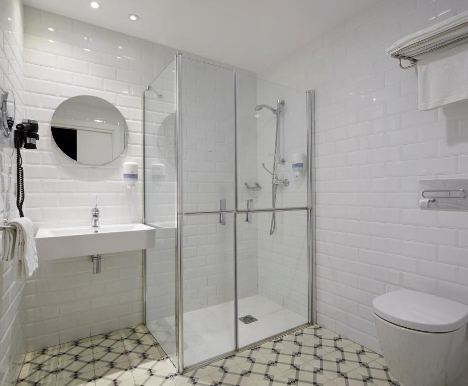 Koupelna v ubytování Hostal Arriazu