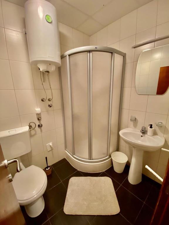 Koupelna v ubytování Apartmani Vila Goč