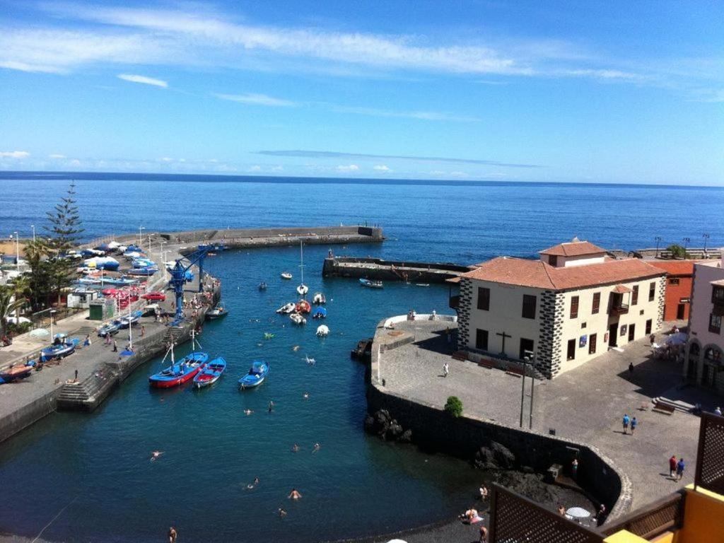 vistas a un puerto con barcos en el agua en Heaven In Canary Islands 88, en Puerto de la Cruz