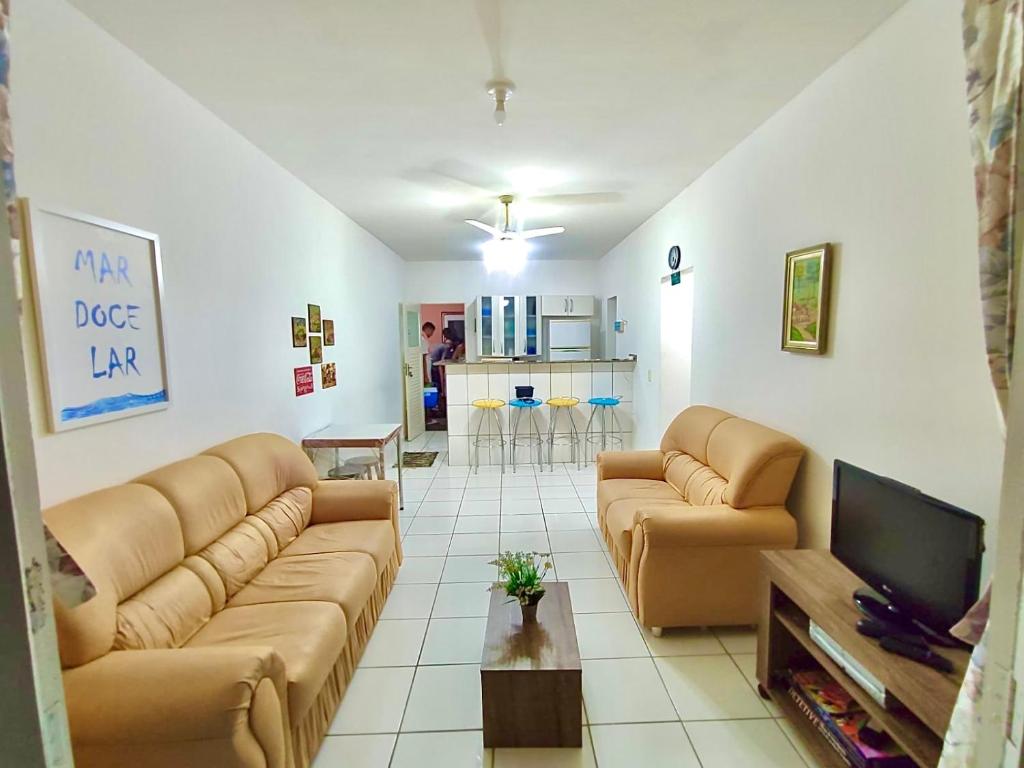 Ein Sitzbereich in der Unterkunft Apartamento em Ubatuba