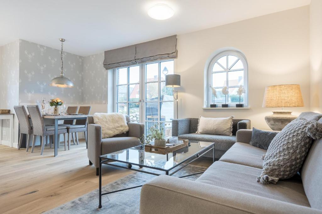 Posezení v ubytování Strandgut Wohnung 5