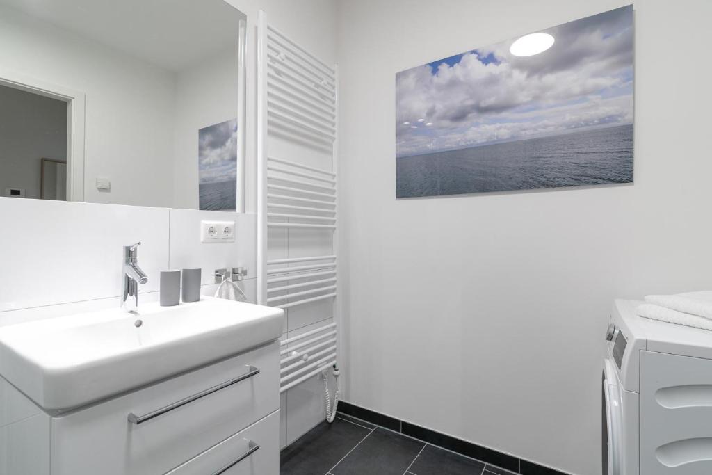 Koupelna v ubytování Haffkamp 23 Wohnung 4