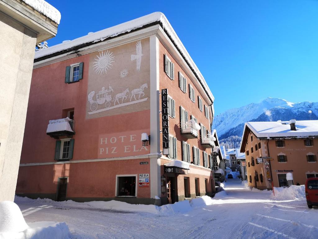 Historisches Italienisches Hotel Piz Ela Bergün trong mùa đông