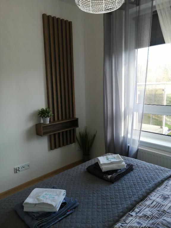 Postel nebo postele na pokoji v ubytování Apartament Zielone Wzgórze