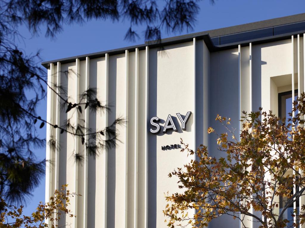 a sap logo on the side of a building at SAY HOTEL in Athens