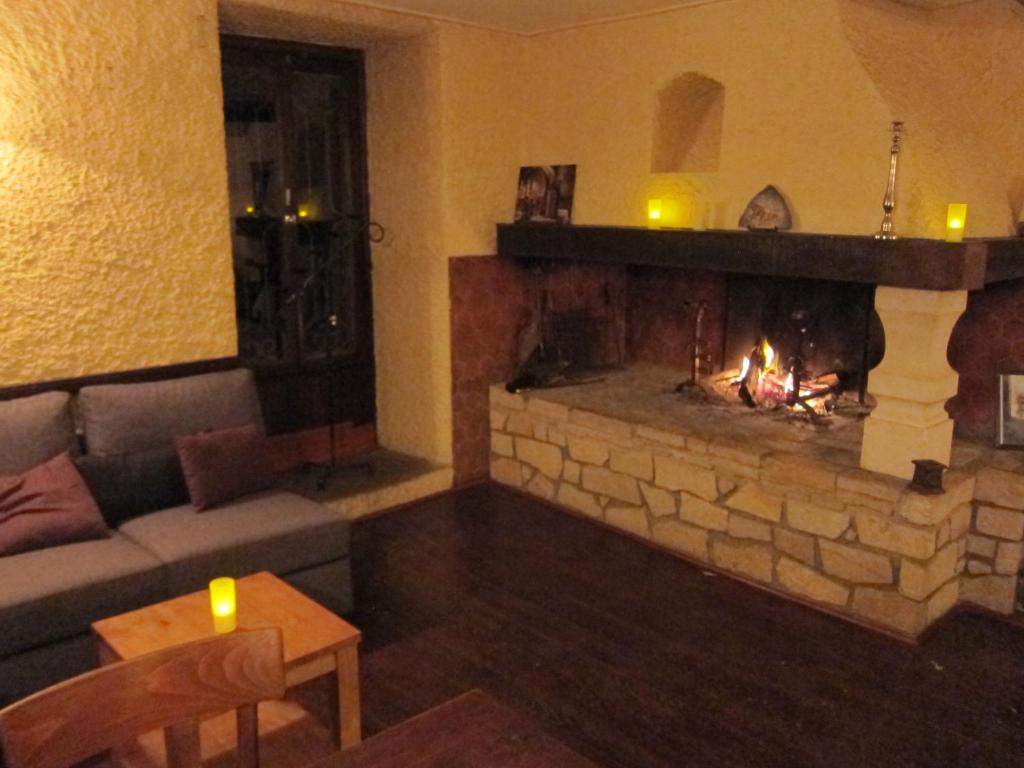 Posezení v ubytování Auberge des Deux Rivières