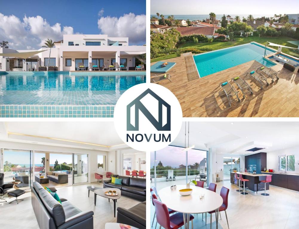 een collage van foto's van een huis en een zwembad bij Extravagant 8 BDRM Villa In Marbella, Beachside in Marbella
