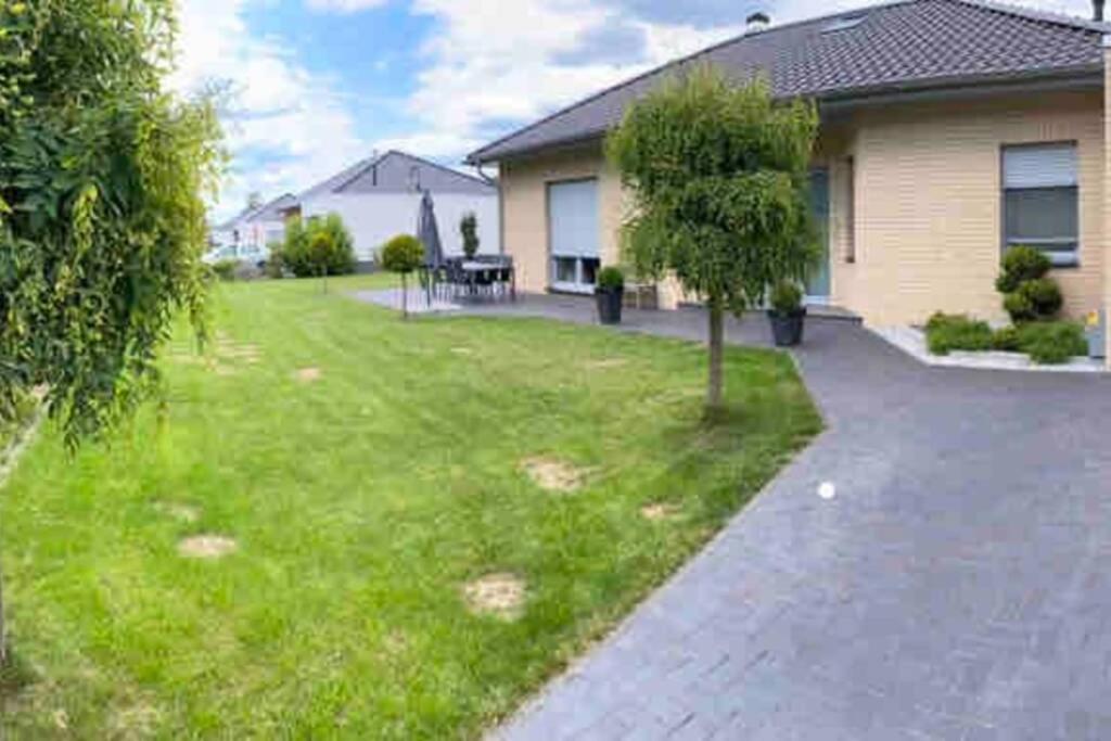 a house with a green yard with a tree at Annas Home II in Sassenburg