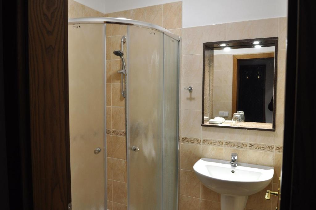 Koupelna v ubytování Hotel U Bílého koně
