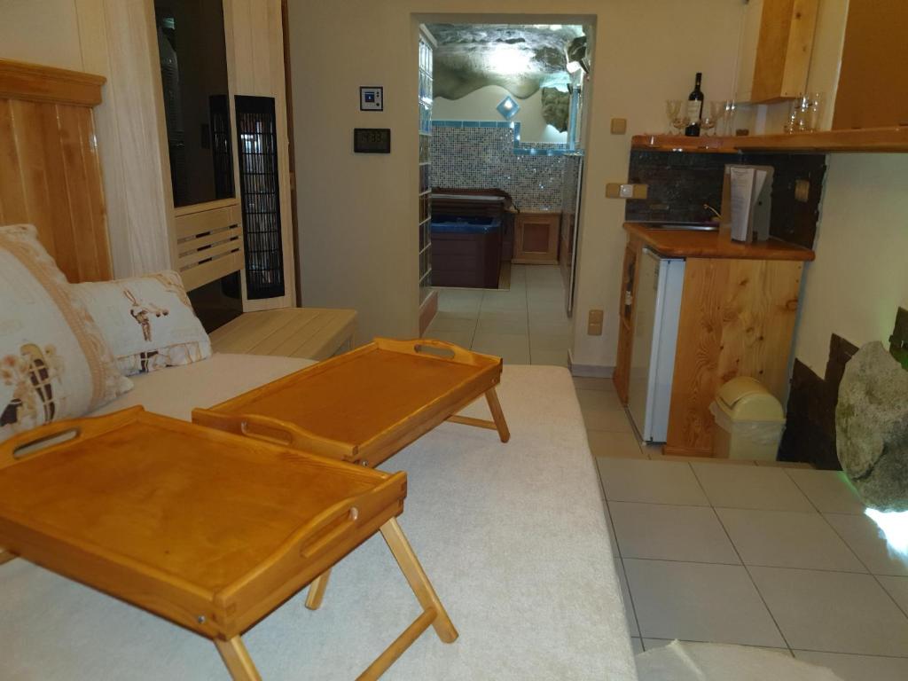 Kuchyň nebo kuchyňský kout v ubytování Resort Svět