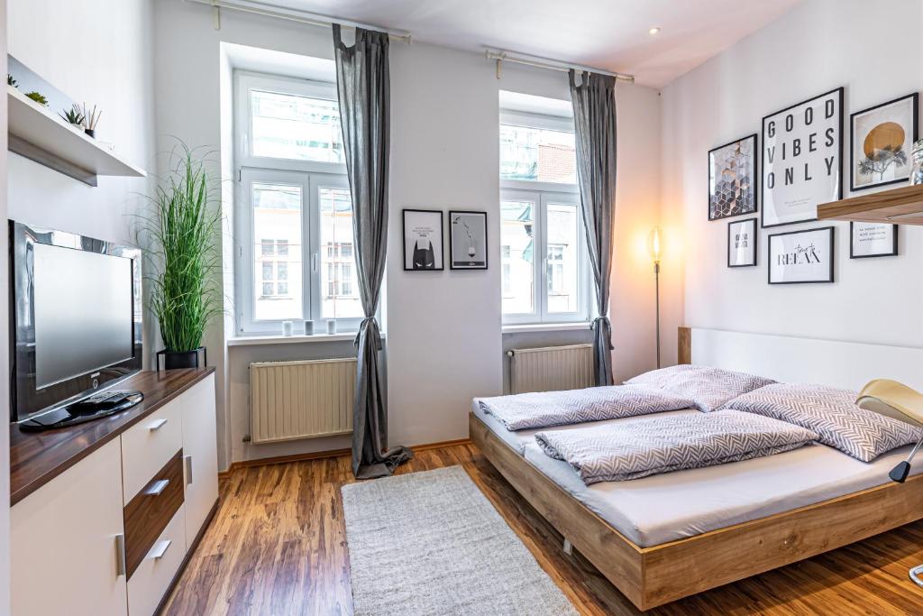 A television and/or entertainment centre at COZY + TRENDY by JR City Apartments