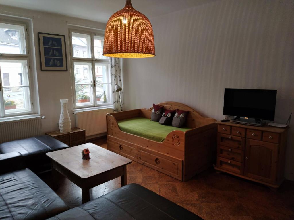 Posezení v ubytování Apartmán u Mlsného medvěda