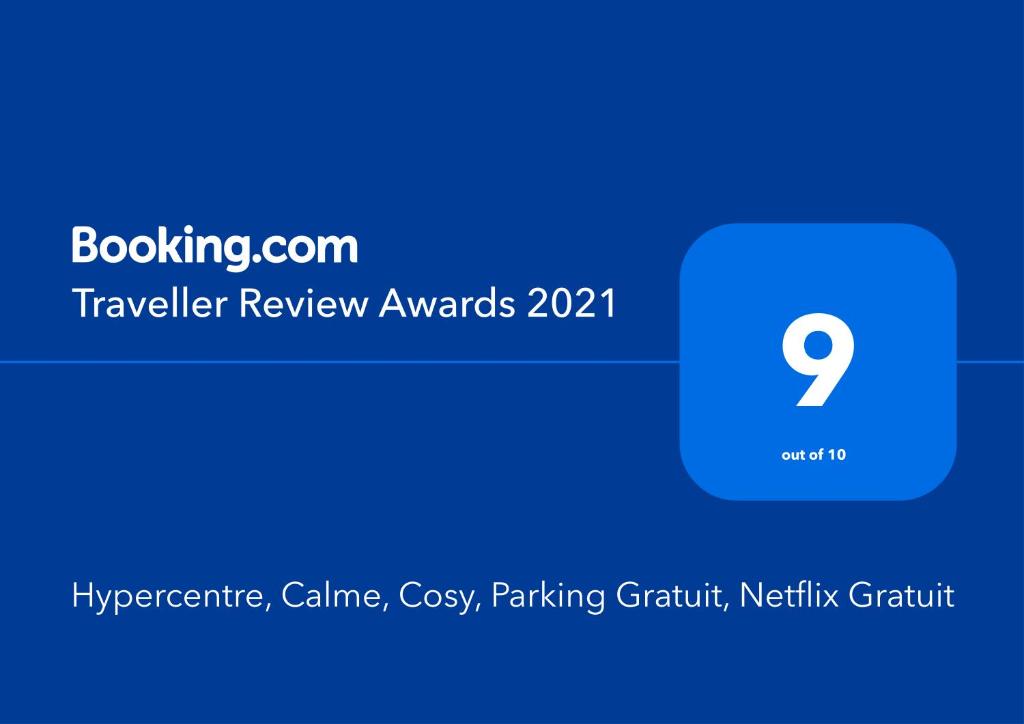 Hypercentre, Calme, Cosy, Parking Gratuit, Netflix Gratuit tanúsítványa, márkajelzése vagy díja