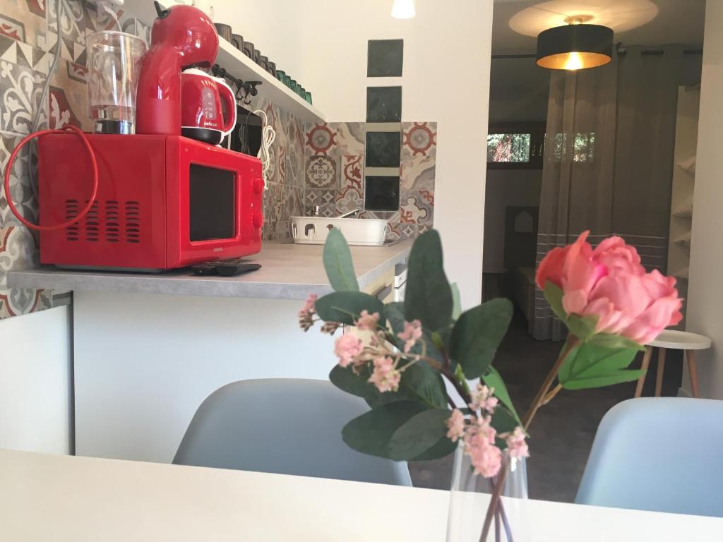 Kuchyň nebo kuchyňský kout v ubytování Szélrózsa apartmanház