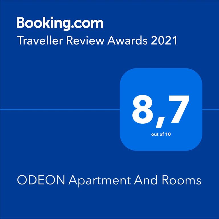 Certifikát, ocenenie alebo iný dokument vystavený v ubytovaní ODEON Apartment And Rooms