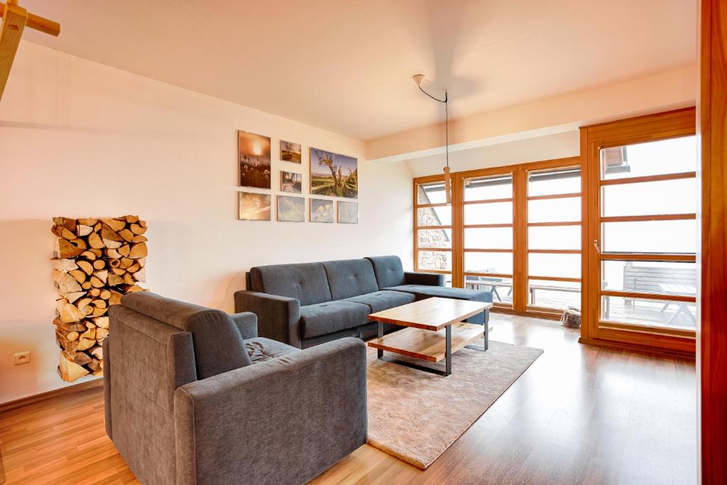 Posezení v ubytování Horský apartmán U Lesa Říčky