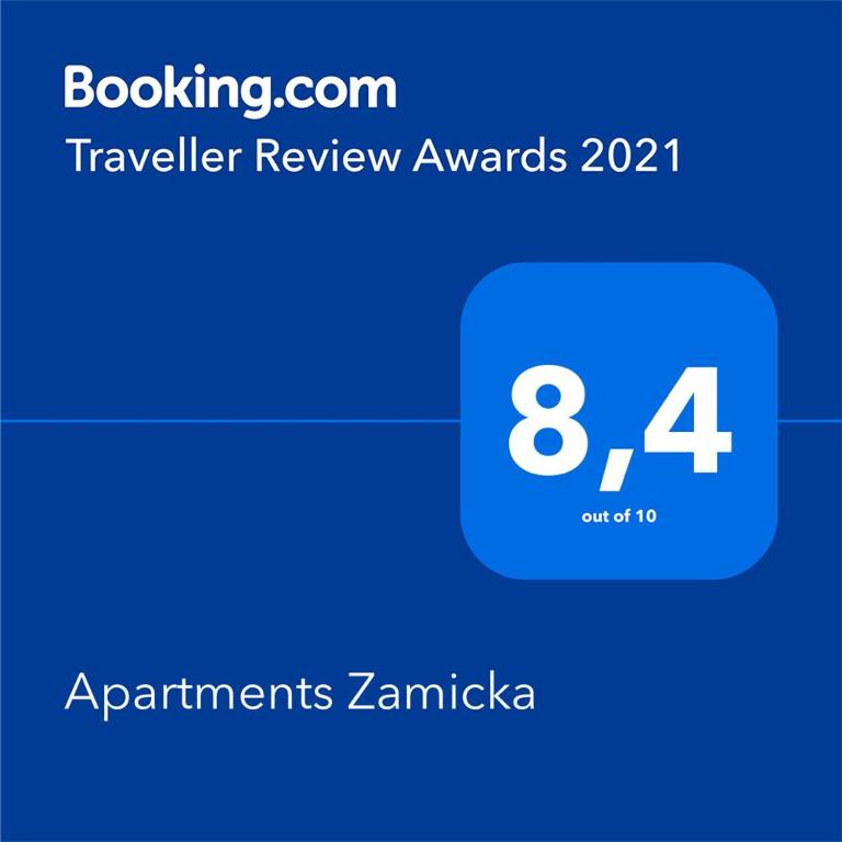 Certifikát, hodnocení, plakát nebo jiný dokument vystavený v ubytování Apartments Zamicka