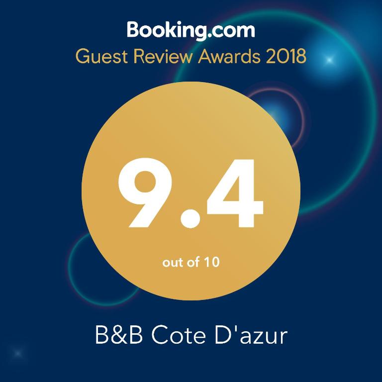 Certifikát, hodnocení, plakát nebo jiný dokument vystavený v ubytování B&B Cote D'azur