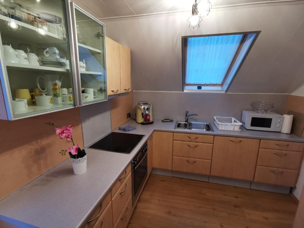 Kuchyňa alebo kuchynka v ubytovaní Linz LIVIA