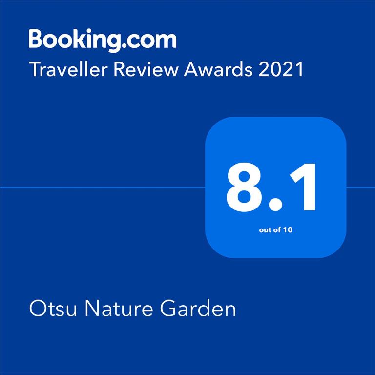 Certifikát, hodnocení, plakát nebo jiný dokument vystavený v ubytování Otsu Nature Garden