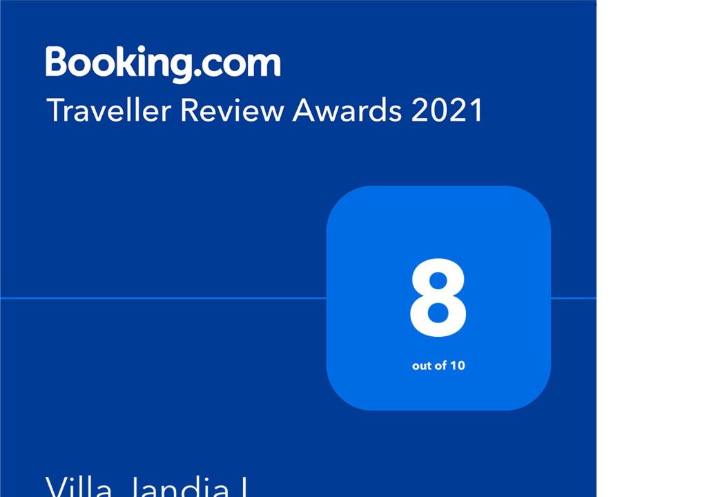 a screenshot of the travel review awards with the number eight at Casa "Villa Jandia I" in Pájara