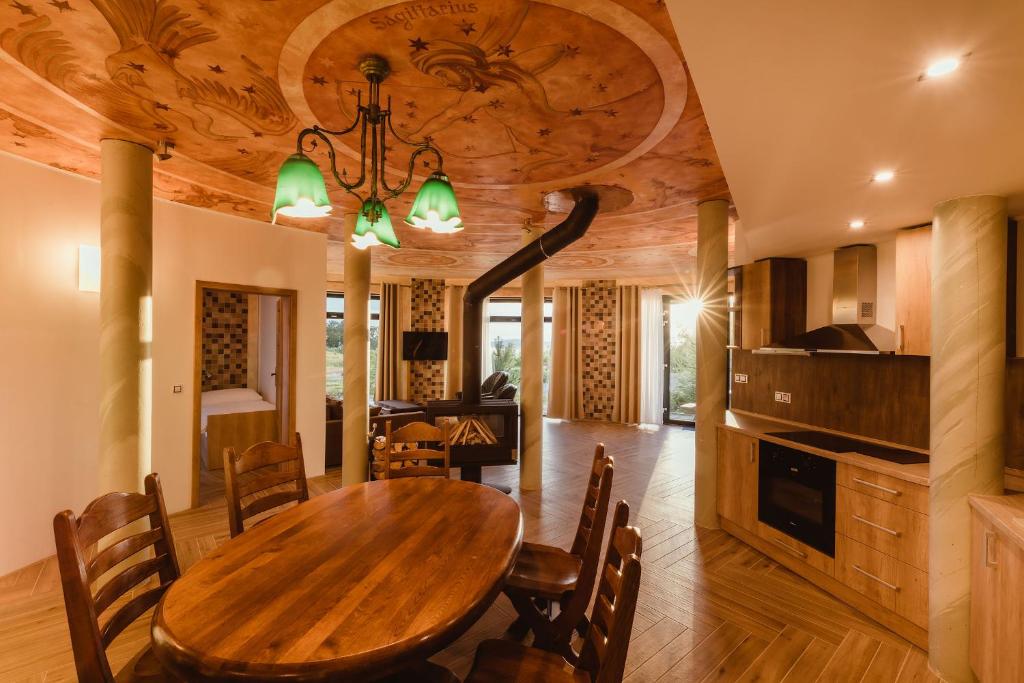 Kuchyň nebo kuchyňský kout v ubytování Hotel Dymník