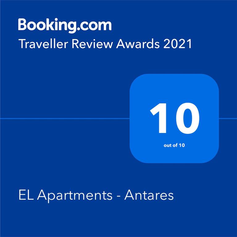 Certifikát, ocenenie alebo iný dokument vystavený v ubytovaní EL Apartments - Antares