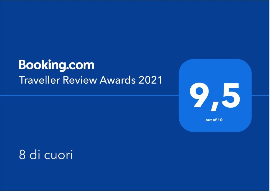 Captura de pantalla de un teléfono móvil con los premios de revisión de viajes en 8 di cuori en Rímini