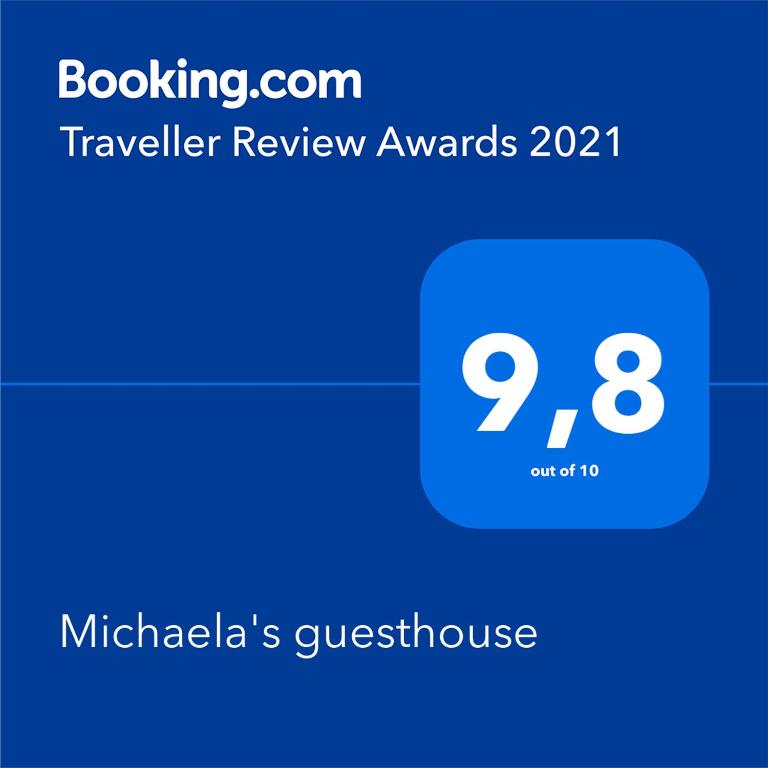Сертификат, награда, вывеска или другой документ, выставленный в Michaela's guesthouse