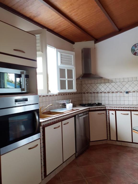 Kuchyň nebo kuchyňský kout v ubytování RESIDENCE LA TAUPINE MANDARINE