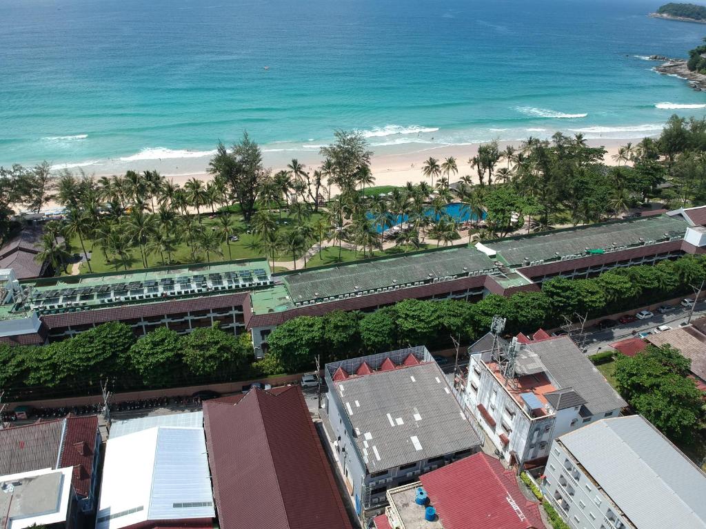 an aerial view of a resort and the beach at The Mantra Hotel Kata Noi in Kata Beach