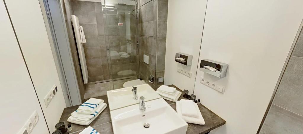 Koupelna v ubytování Boardinghouse Emden