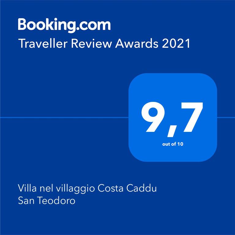 Villa nel villaggio Costa Caddu San Teodoro tanúsítványa, márkajelzése vagy díja