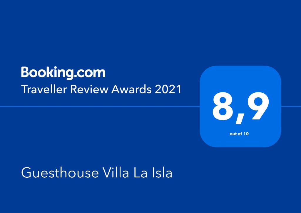 Certifikát, hodnocení, plakát nebo jiný dokument vystavený v ubytování Guesthouse Villa La Isla