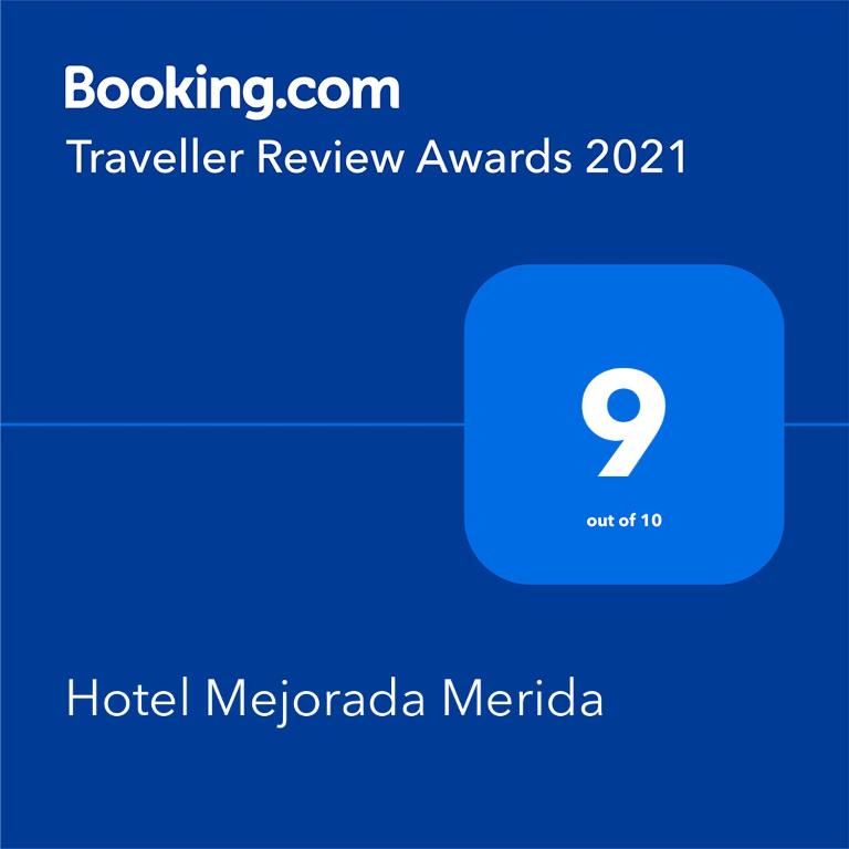 Certifikát, hodnocení, plakát nebo jiný dokument vystavený v ubytování Hotel Mejorada Merida