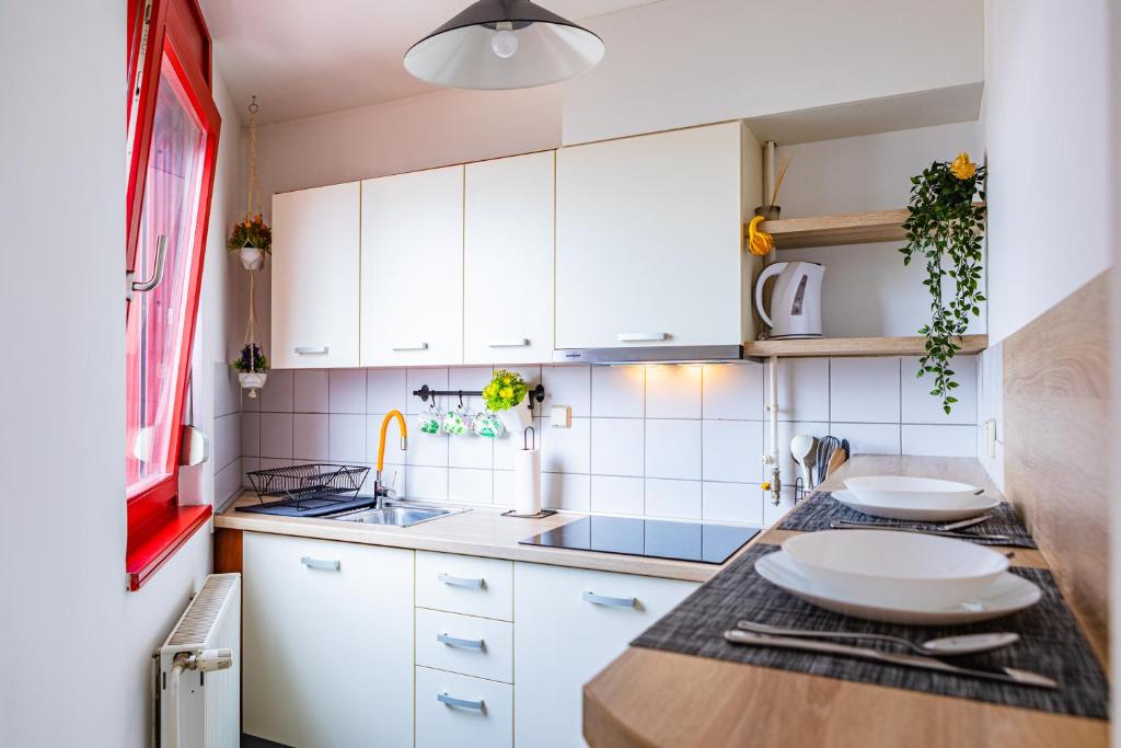 Kuchyň nebo kuchyňský kout v ubytování Flexible SelfCheckIns 15 & 19 - Zagreb - Garage - Loggia - New - Apartments Repinc