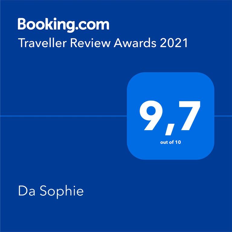 Certifikát, hodnocení, plakát nebo jiný dokument vystavený v ubytování Da Sophie