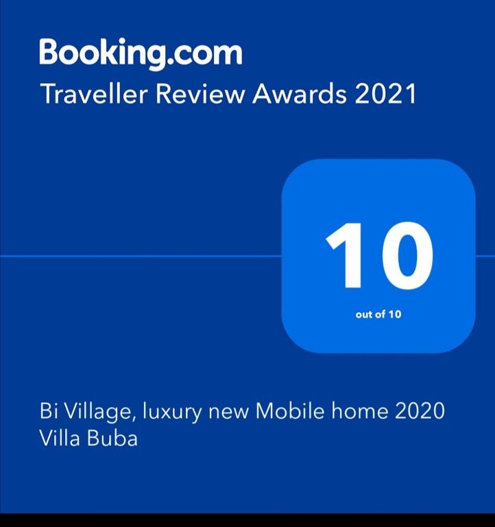 Certifikát, hodnocení, plakát nebo jiný dokument vystavený v ubytování Lux Camp Bi Village, Mobile home Villa Buba