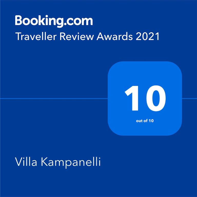Certifikát, hodnocení, plakát nebo jiný dokument vystavený v ubytování Villa Kampanelli