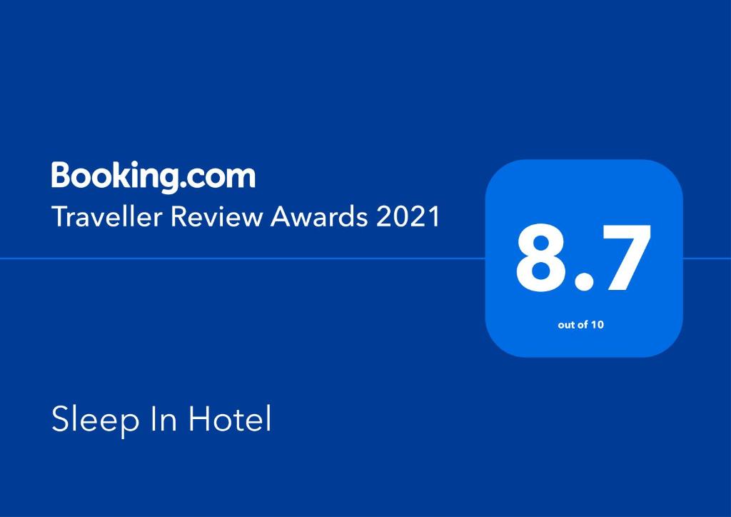 Certifikát, hodnocení, plakát nebo jiný dokument vystavený v ubytování Sleep Inn