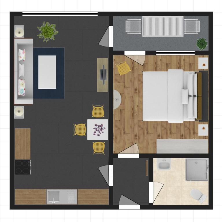 The floor plan of APARTELLO Modern Apartment - Balkan Breeze 7