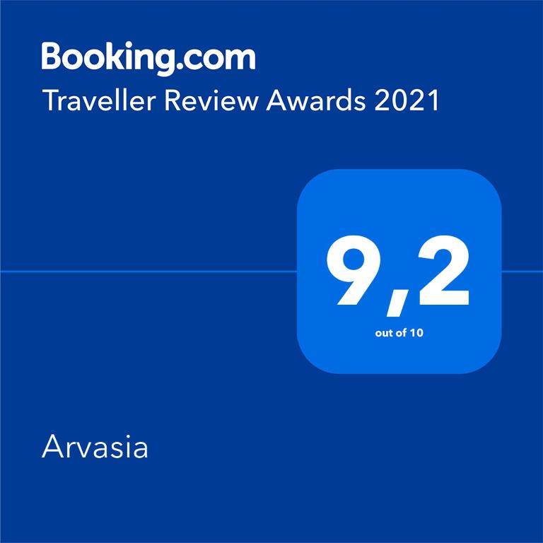 Certifikát, hodnocení, plakát nebo jiný dokument vystavený v ubytování Arvasia