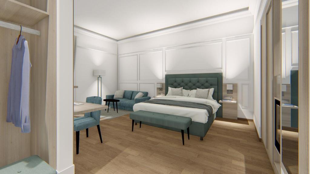 Postel nebo postele na pokoji v ubytování Hotel Domhof