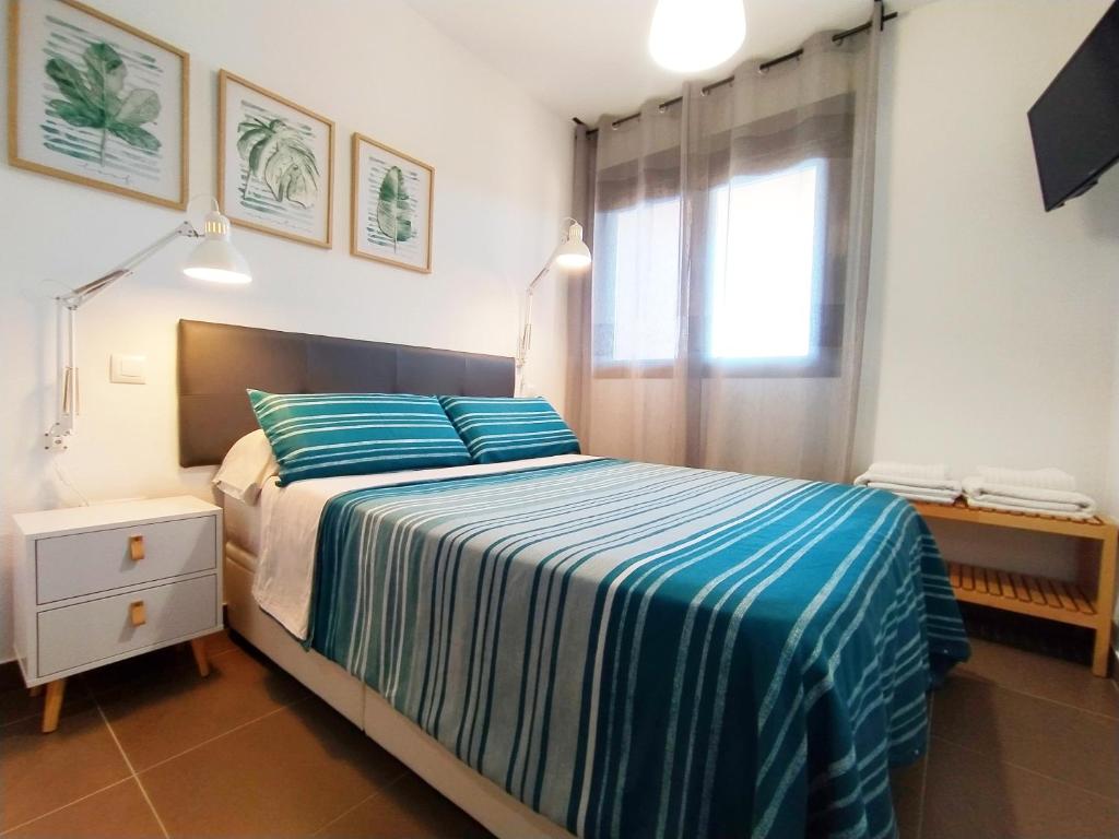 Postel nebo postele na pokoji v ubytování Apartamento Bahía Levante Águilas
