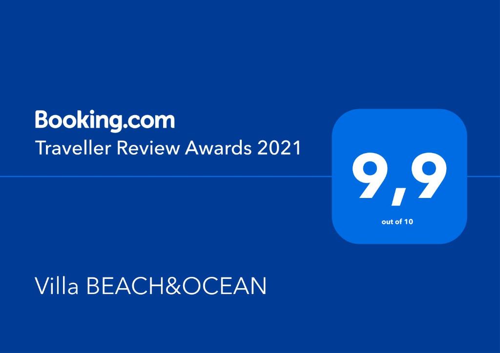 Certifikát, hodnocení, plakát nebo jiný dokument vystavený v ubytování Villa BEACH&OCEAN