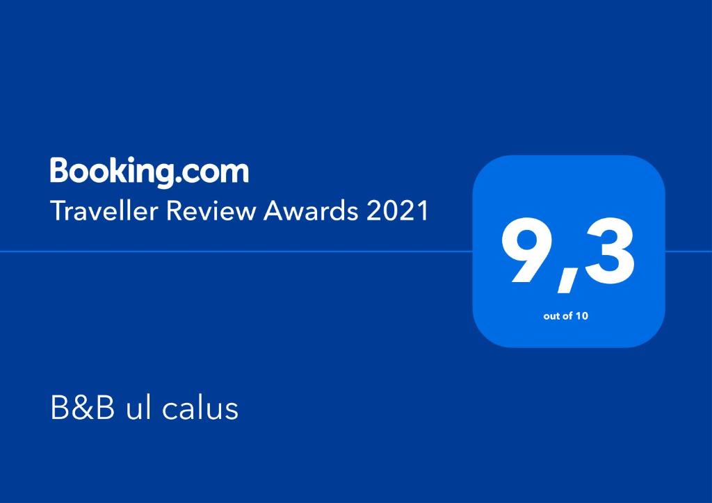 Certifikát, hodnocení, plakát nebo jiný dokument vystavený v ubytování B&B ul calus