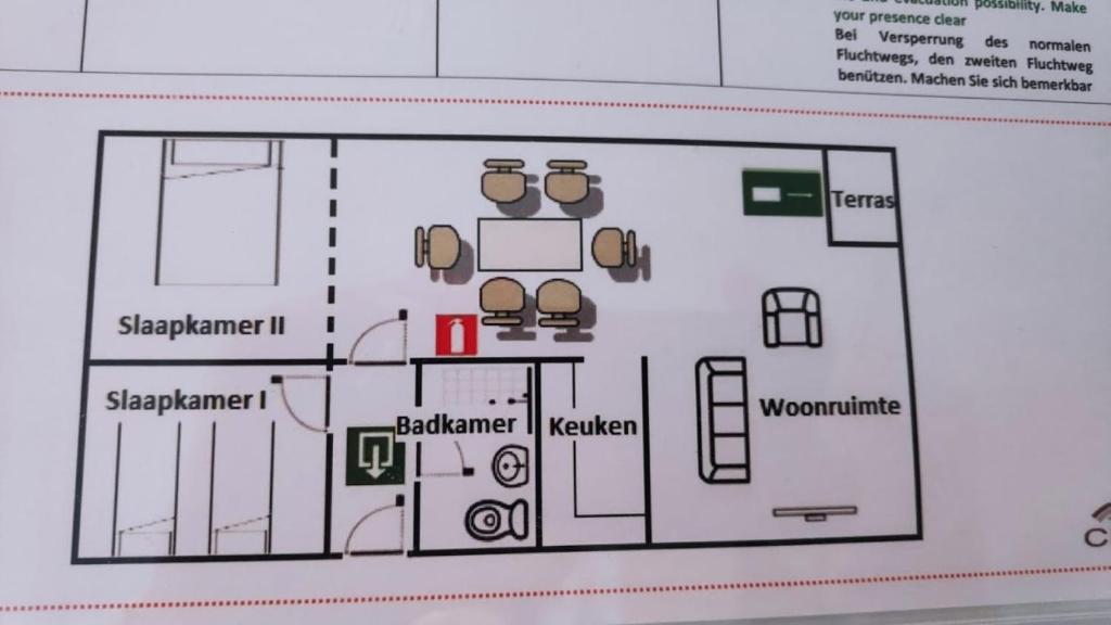 Půdorys ubytování De Zandeters