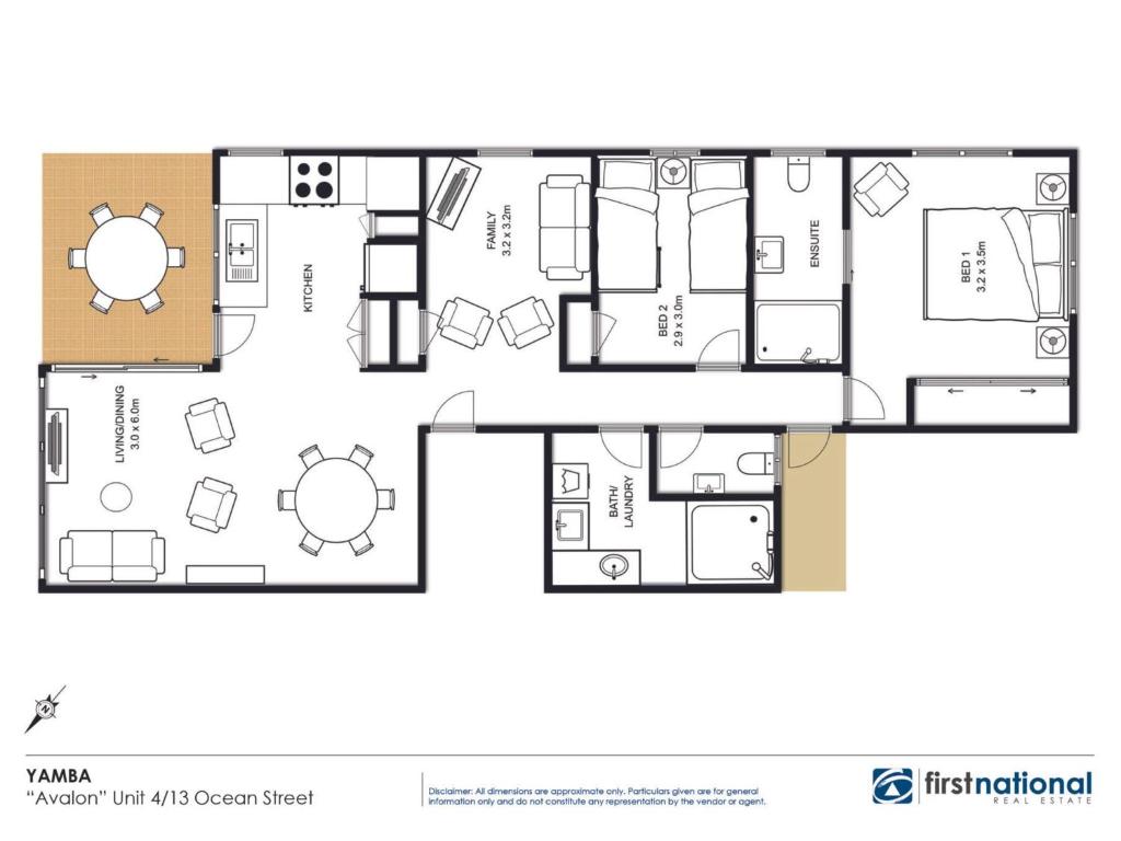 a floor plan of a house at Avalon 4 in Yamba