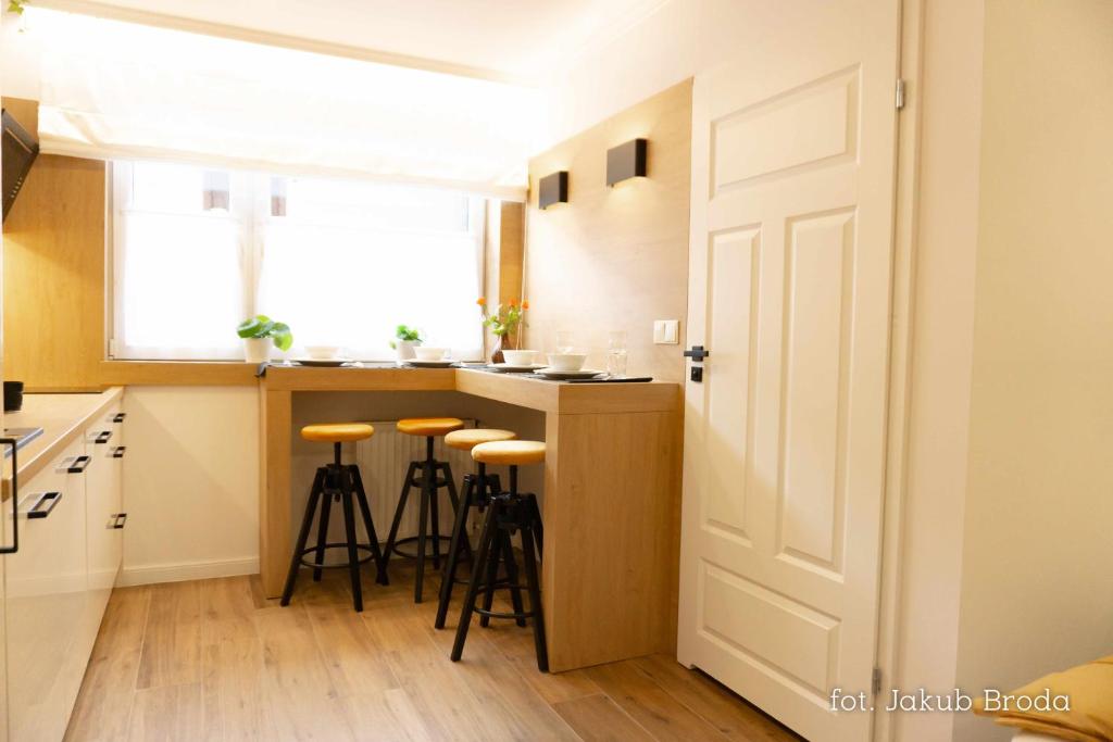 Kuchyň nebo kuchyňský kout v ubytování Apartamenty Toszeckie