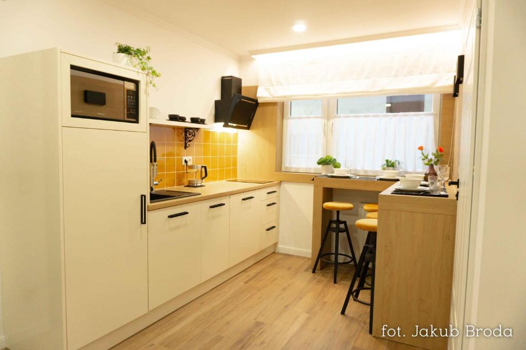Kuchyň nebo kuchyňský kout v ubytování Apartamenty Toszeckie